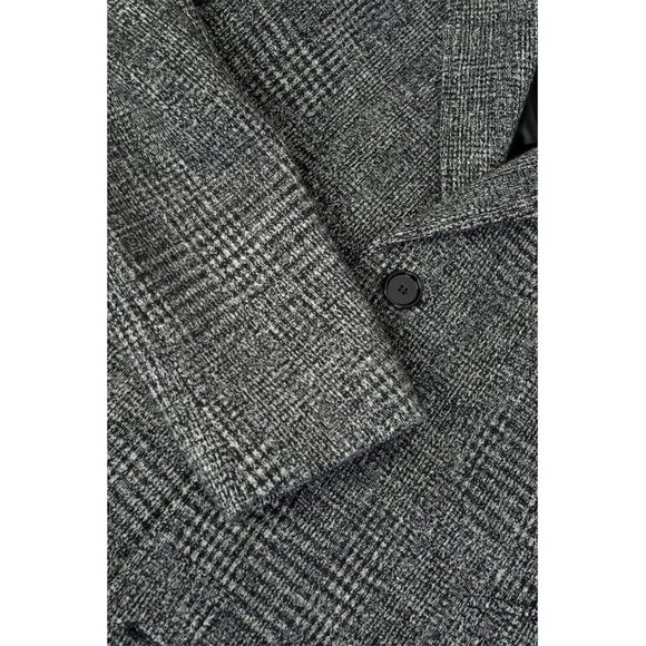 Hugo Boss Men's Shawn7 Gray Checked Overcoat - Picture 4 of 6